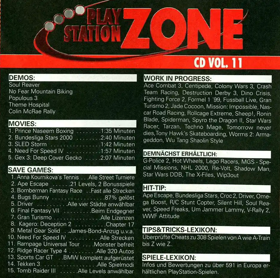PlayStation Zone 10/99 - Vol. 11 - Backcover
