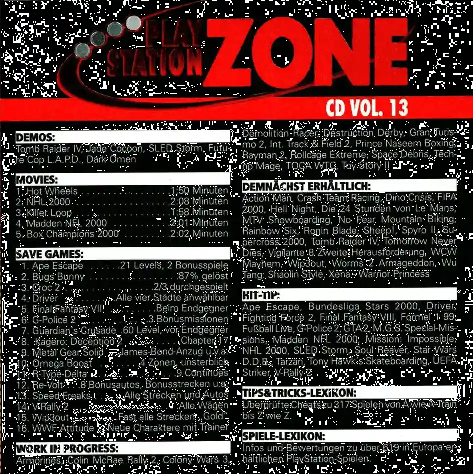 PlayStation Zone 12/1999 - Vol. 13 - Backcover