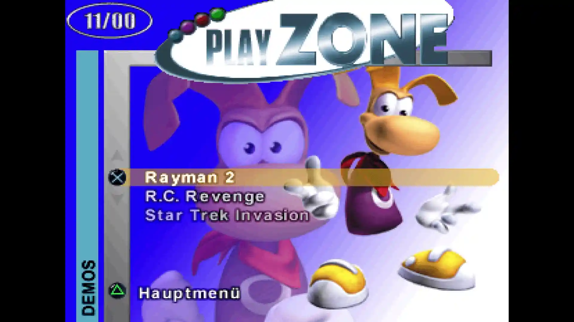 PlayZone 11/2000 - Vol. 24 - Menü