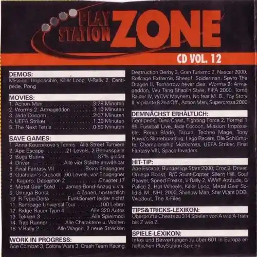 PlayStation Zone Vol. 12 - 11/99 - Backcover