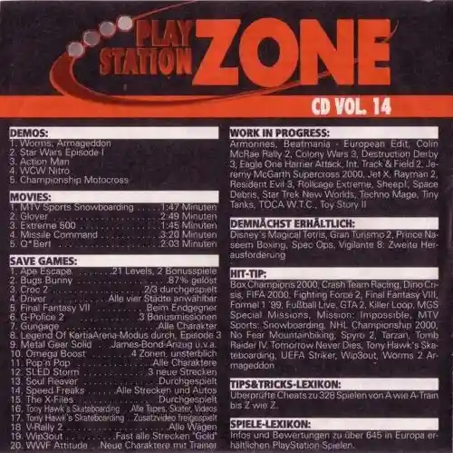 PlayStation Zone 01/2000 - Vol. 14 - Backcover