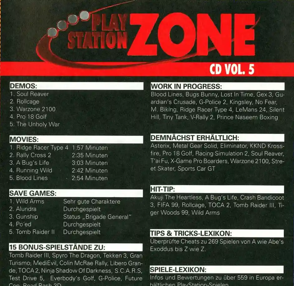 PlayStation Zone Vol. 5 Backcover