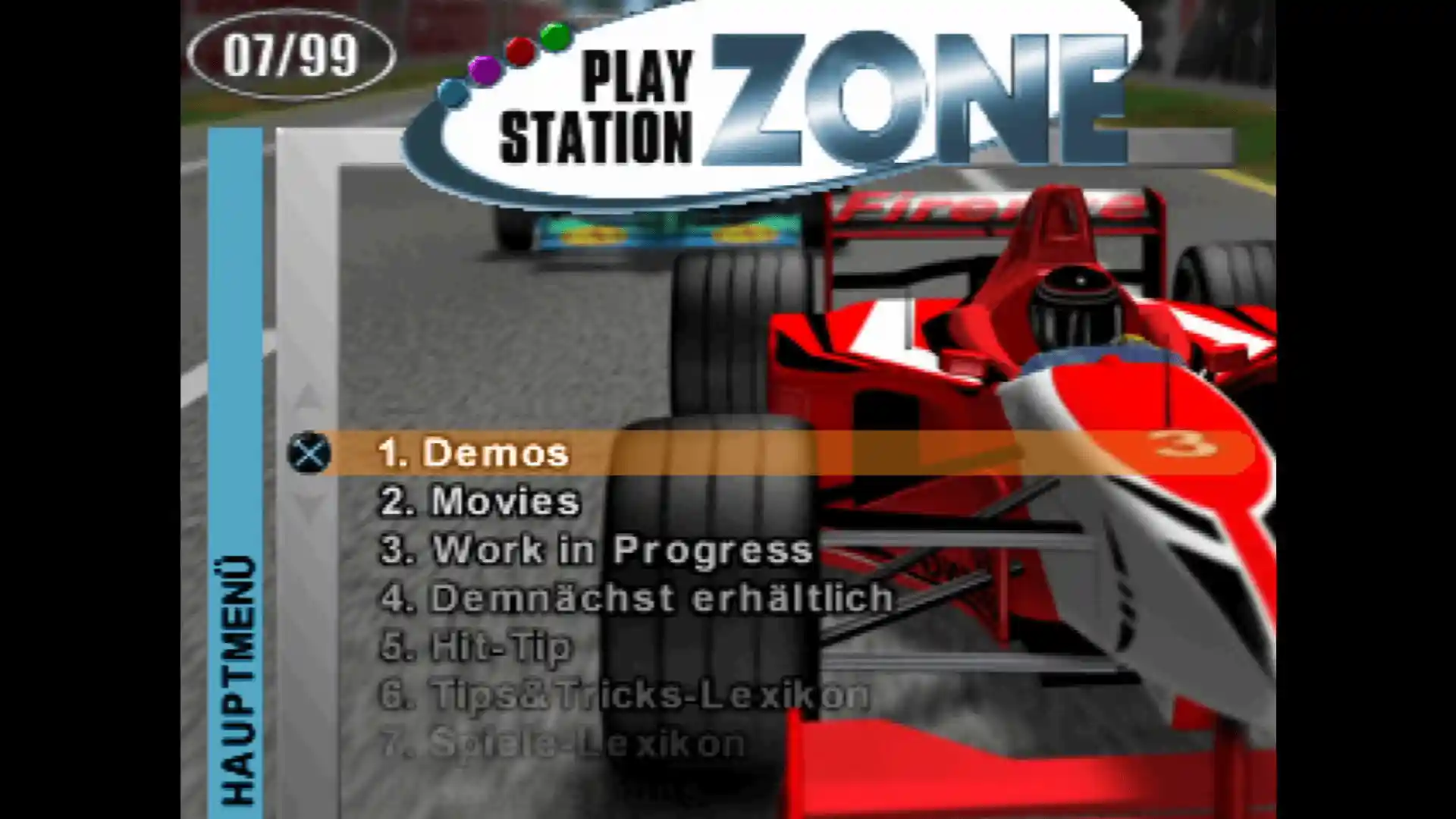 PlayStation Zone Vol. 8 - 07/99 - Menü