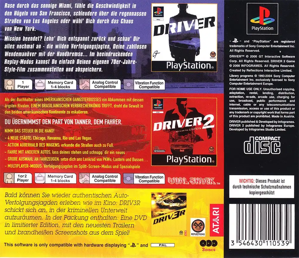 Driver 2 - 2 Games Backcover