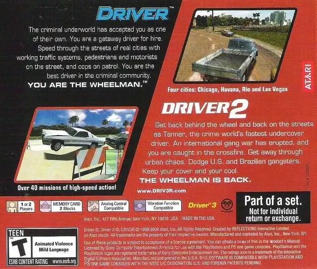 Driver 2 - Compilation - Backcover